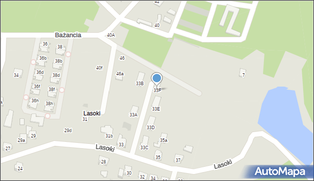 Żory, Lasoki, 33F, mapa Żor