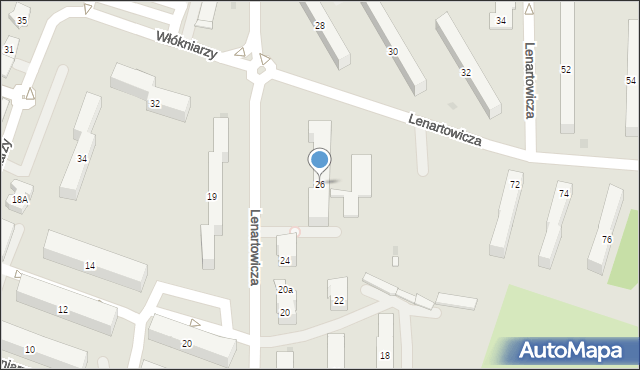 Andrychów, Lenartowicza Stanisława, 26, mapa Andrychów