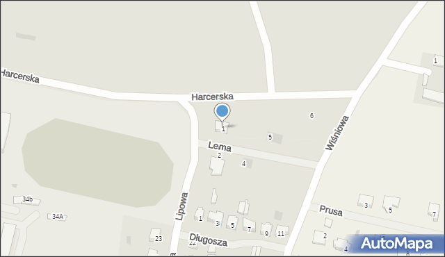 Barczewo, Lema Stanisława Hermana, 1, mapa Barczewo