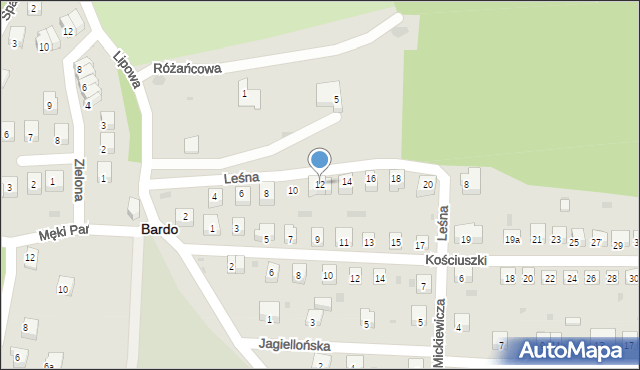 Bardo, Leśna, 12, mapa Bardo