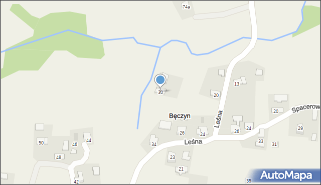 Bęczyn, Leśna, 30, mapa Bęczyn