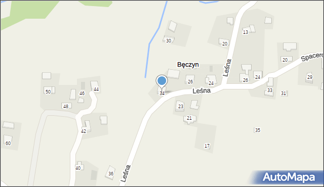 Bęczyn, Leśna, 34, mapa Bęczyn