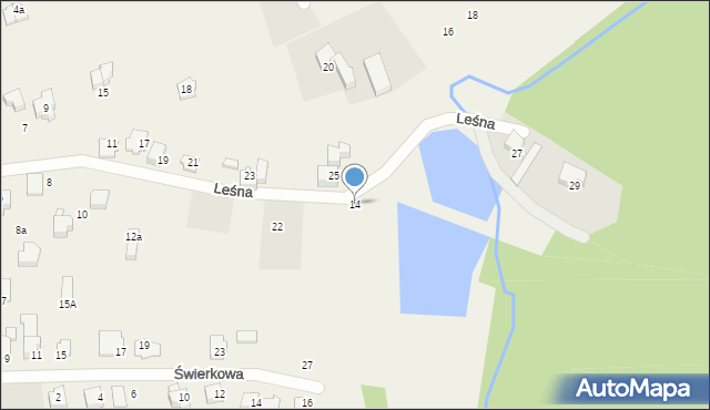 Bestwina, Leśna, 14, mapa Bestwina