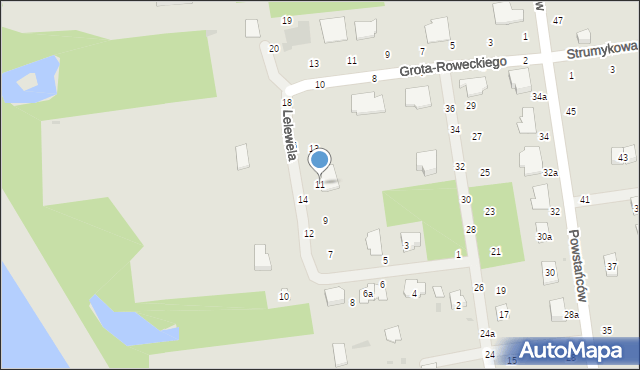 Biała Podlaska, Lelewela Joachima, 11, mapa Białej Podlaskiej