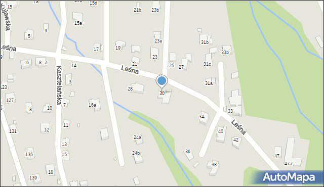 Bielsko-Biała, Leśna, 30, mapa Bielsko-Białej