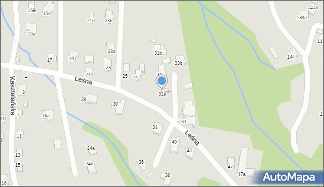 Bielsko-Biała, Leśna, 31a, mapa Bielsko-Białej