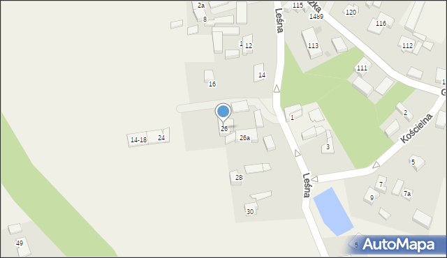 Bierkowo, Leśna, 26, mapa Bierkowo