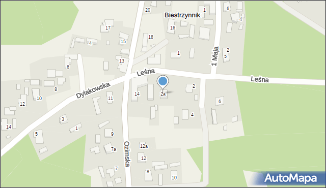 Biestrzynnik, Leśna, 2a, mapa Biestrzynnik