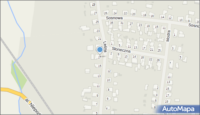 Biskupiec, Leśna, 17, mapa Biskupiec