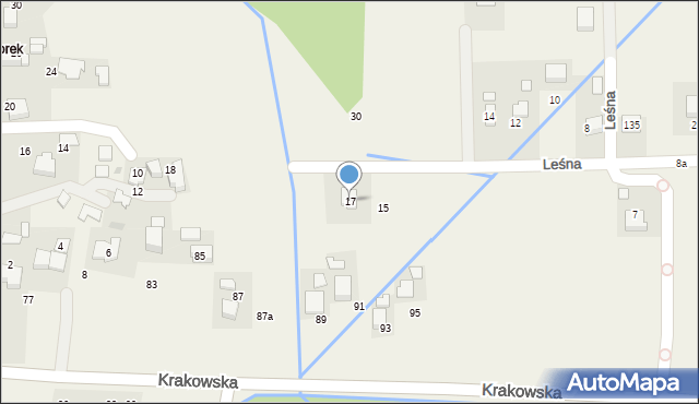 Bobrek, Leśna, 17, mapa Bobrek