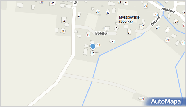 Bóbrka, Leśna, 15, mapa Bóbrka