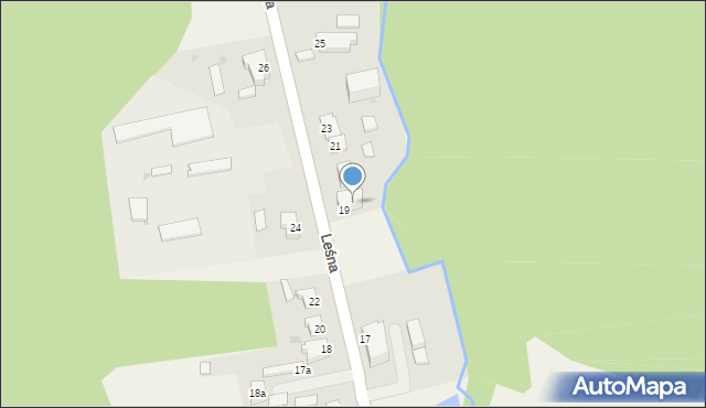 Bogdaniec, Leśna, 19A, mapa Bogdaniec