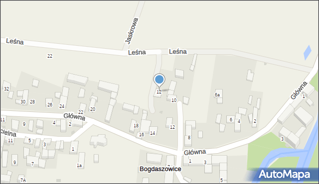 Bogdaszowice, Leśna, 12, mapa Bogdaszowice