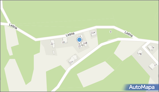 Borkowo, Leśna, 11, mapa Borkowo