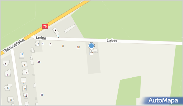 Borowie, Leśna, 12, mapa Borowie