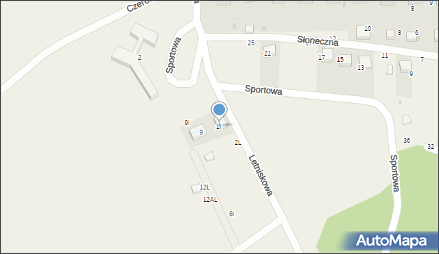 Borzygniew, Letniskowa, 1l, mapa Borzygniew