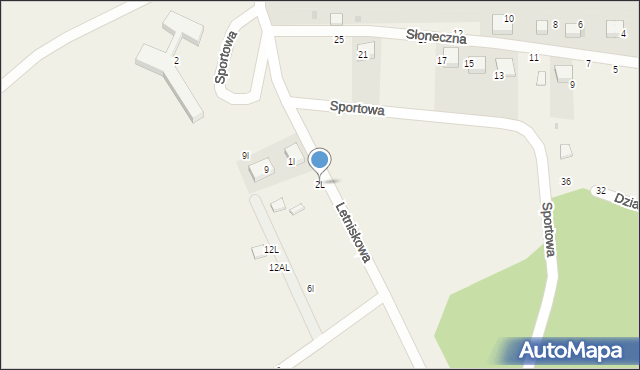 Borzygniew, Letniskowa, 2L, mapa Borzygniew