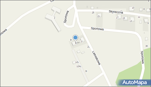 Borzygniew, Letniskowa, 9, mapa Borzygniew