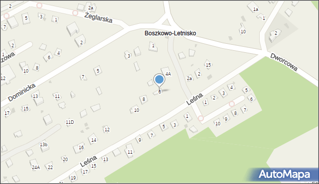 Boszkowo-Letnisko, Leśna, 6, mapa Boszkowo-Letnisko
