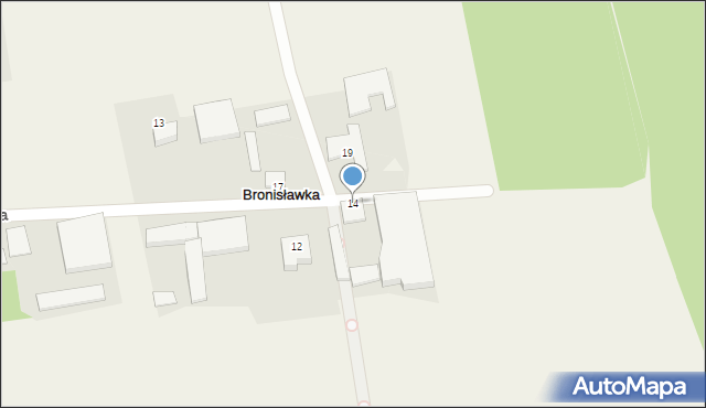 Bronisławka, Leśna, 14, mapa Bronisławka
