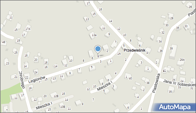 Brzeszcze, Legionów, 4, mapa Brzeszcze