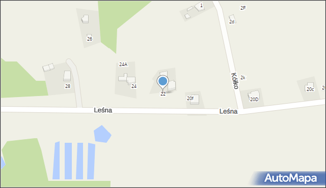 Brzezinka, Leśna, 22, mapa Brzezinka