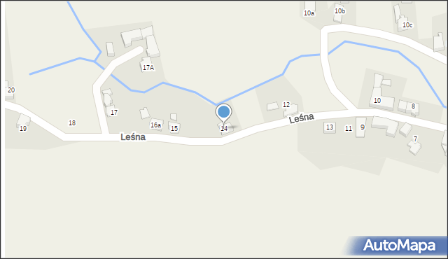 Brzeźnica, Leśna, 14, mapa Brzeźnica