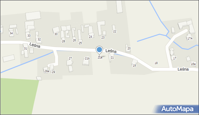 Brzeźnica, Leśna, 21a, mapa Brzeźnica