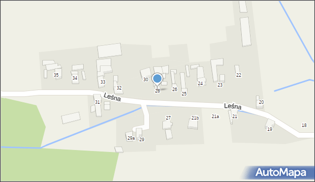 Brzeźnica, Leśna, 28, mapa Brzeźnica