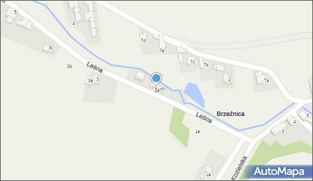 Brzeźnica, Leśna, 2a, mapa Brzeźnica