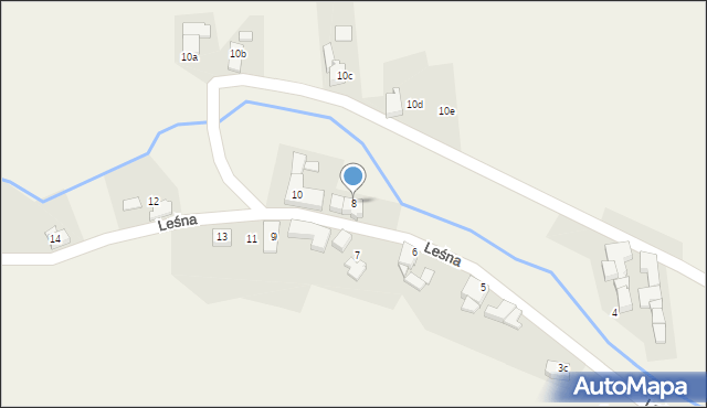 Brzeźnica, Leśna, 8, mapa Brzeźnica