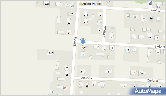 Brzeźno, Leśna, 19a, mapa Brzeźno