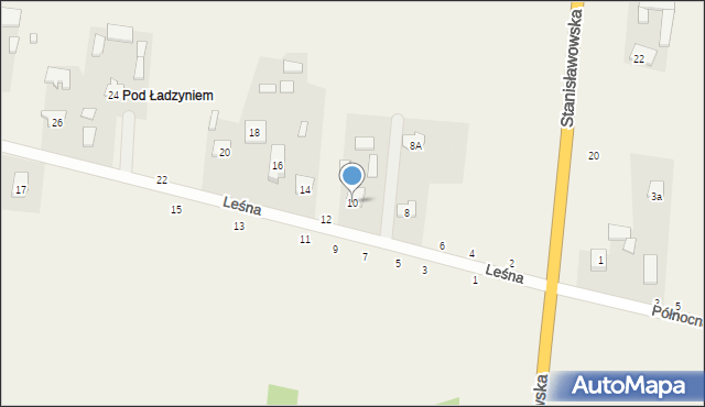 Brzóze, Leśna, 10, mapa Brzóze