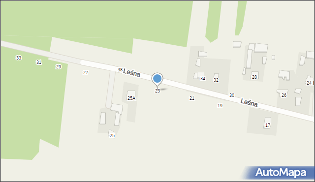 Brzóze, Leśna, 23, mapa Brzóze