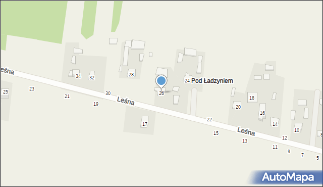 Brzóze, Leśna, 26, mapa Brzóze