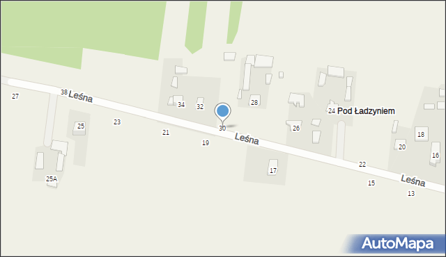 Brzóze, Leśna, 30, mapa Brzóze