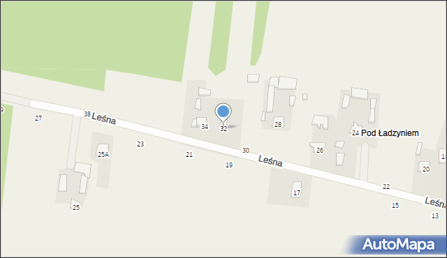 Brzóze, Leśna, 32, mapa Brzóze