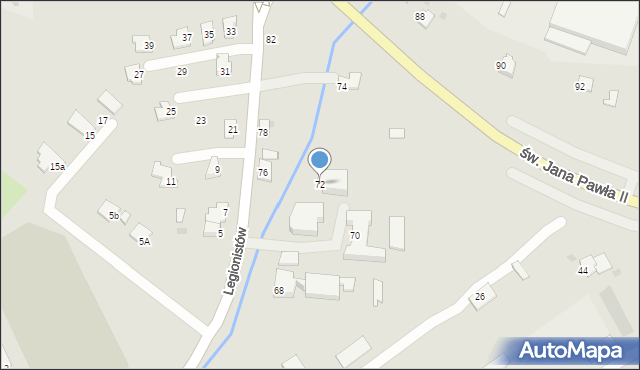 Brzozów, Legionistów, 72, mapa Brzozów