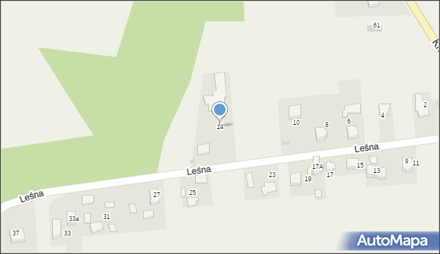 Brzozówka, Leśna, 14, mapa Brzozówka