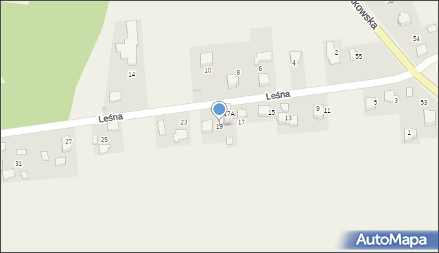 Brzozówka, Leśna, 19, mapa Brzozówka