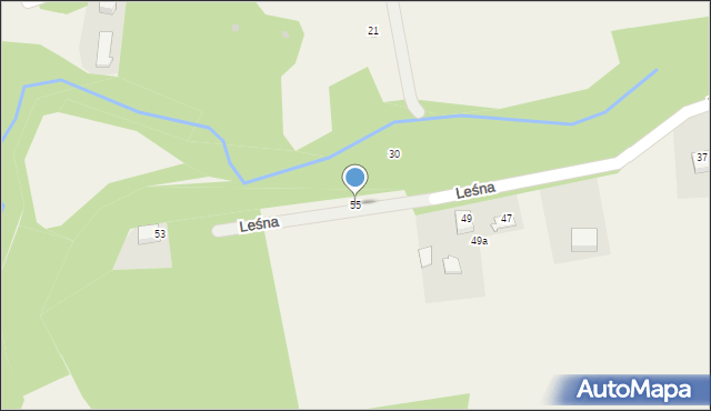 Brzozówka, Leśna, 55, mapa Brzozówka