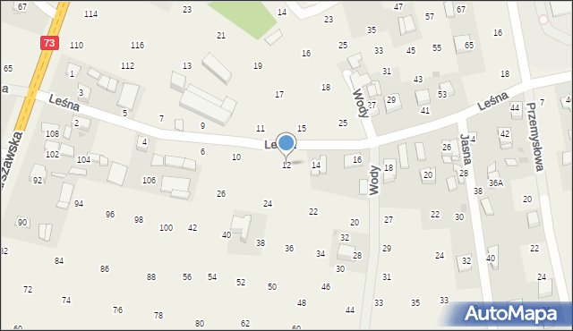 Brzozówka, Leśna, 12, mapa Brzozówka