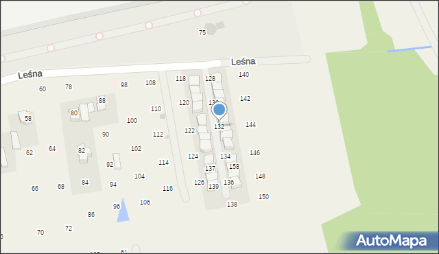 Brzozówka, Leśna, 132, mapa Brzozówka