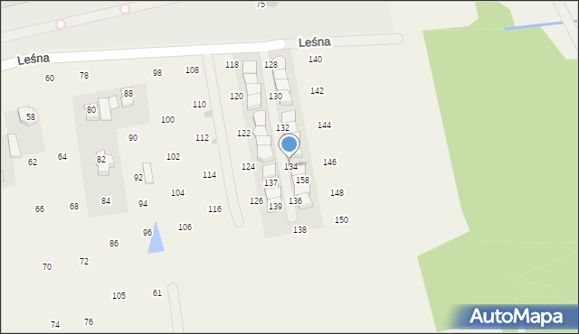 Brzozówka, Leśna, 134, mapa Brzozówka