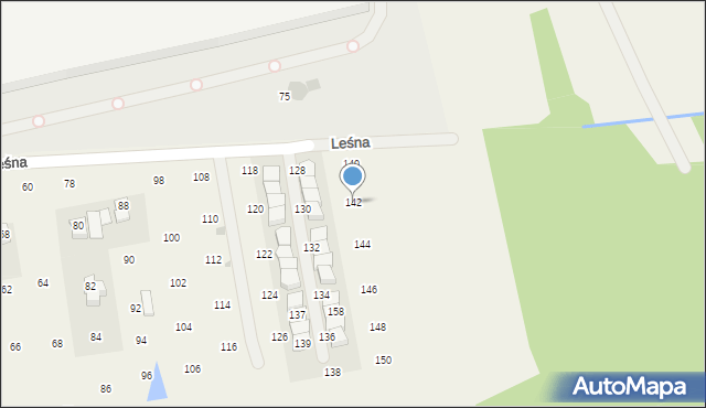 Brzozówka, Leśna, 142, mapa Brzozówka