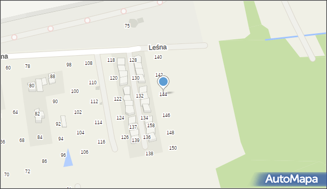 Brzozówka, Leśna, 144, mapa Brzozówka