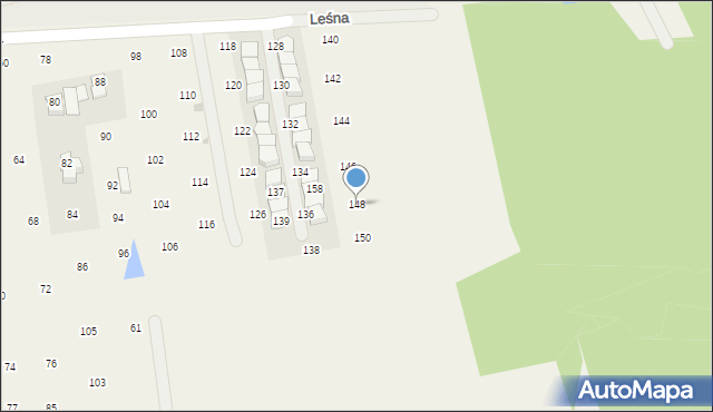 Brzozówka, Leśna, 148, mapa Brzozówka