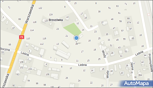 Brzozówka, Leśna, 19, mapa Brzozówka