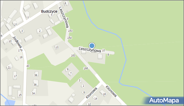 Budczyce, Leszczynowa, 4, mapa Budczyce