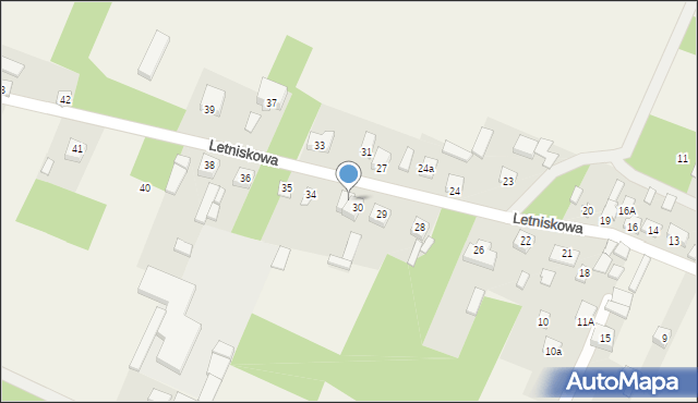 Budziszewice, Letniskowa, 32, mapa Budziszewice